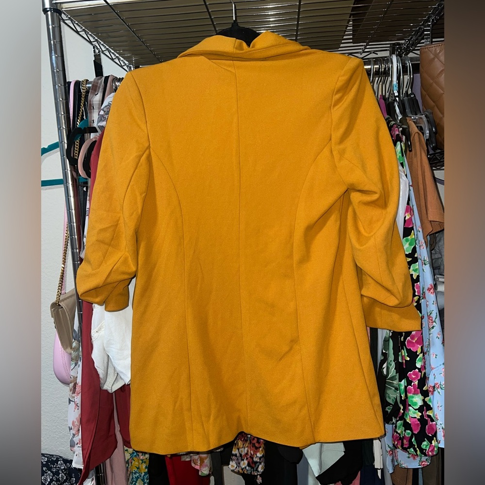 NWT Fashion Nova Mustard Blazer - Picture 4 of 4